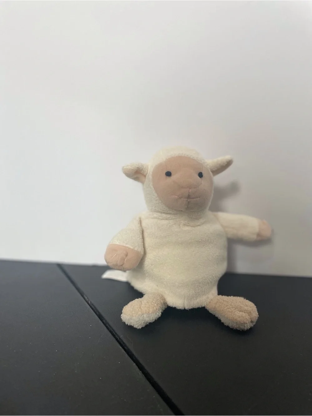 Cost Plus World Market Grey and Cream Plush Wolf and Sheep Toy